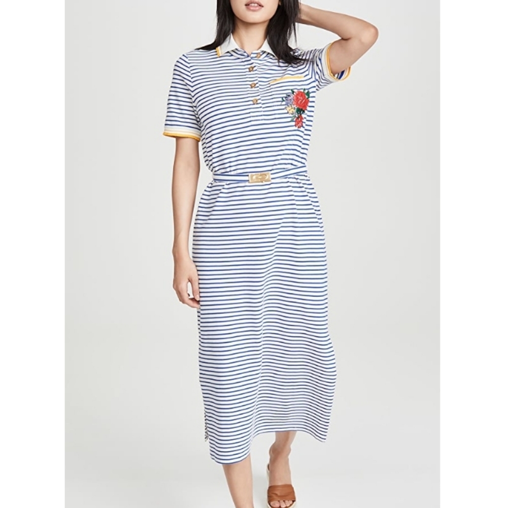 Tory Burch Striped Polo Fresh Stripe Midi Dress